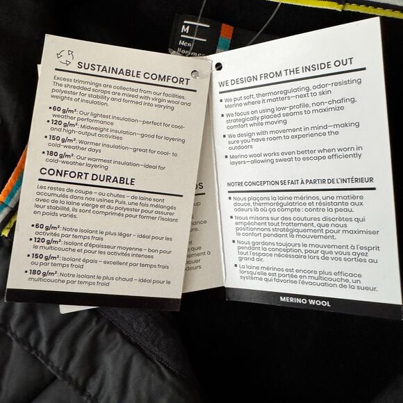 Smartwool Smartloft 120 Jacket Mens M Black Gray Wool Down Quilted NEW - Picture 14 of 16